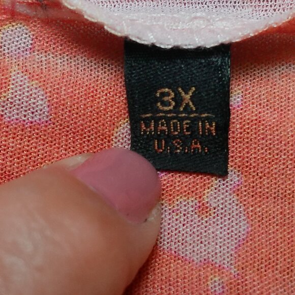 Peach and Pink floral sublimation tunic top Size 3X - Picture 7 of 10